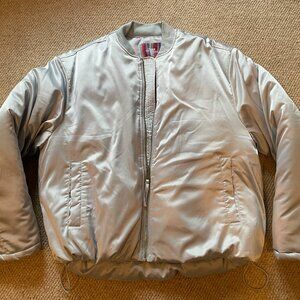 Satin-like Puffer Bomber Jacket